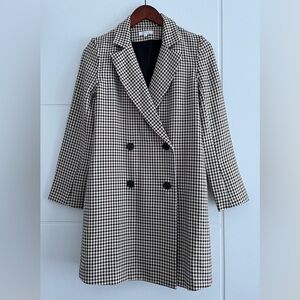 VETTA brown plaid blazer dress convertible vest
